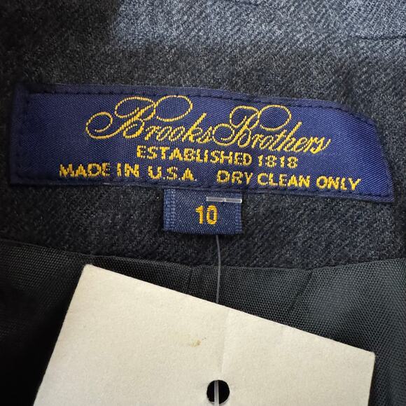 Brooks Brothers Wool Knit Charcoal Blazer Size 10 NWT - Picture 8 of 11
